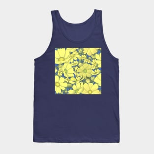 Cosmos in Lavish Abundance on Deep Sky Blue Tank Top